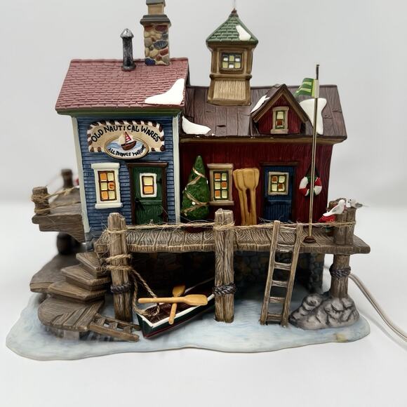Harborside Village Deluxe Lighted House Old Nautical Wares Celebrations - Picture 10 of 10